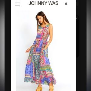 New JOHNNY WAS Floral Summer Maxi Dress, Medium, NWT